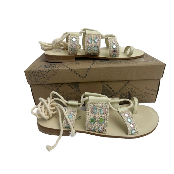 FREE PEOPLE Women’s Mantra Mirror Sandals / Natural Size U.S 7/EU37.5 New - Picture 11 of 13